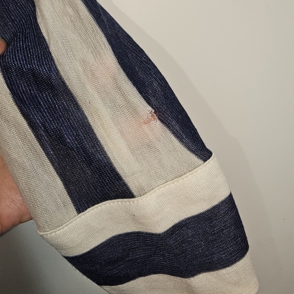 Derek LAM 10 CROSBY Draped Front Blouse in Midnight Stripe Size 2 - Picture 7 of 15